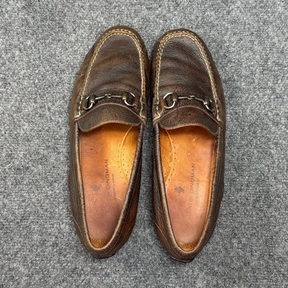 Martin Dingman Horse Bit Loafers Mens Size 11 Brown Leather Slip On Casaul Dress